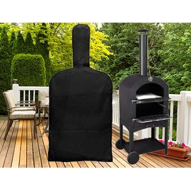 Patio Pizza Oven Cover Outdoor Pizza Oven Rain cover MAYHOUR Outside Garden BBQ Grill Cover 210DOxford Fabric Waterproof Dust Proof Anti-UV Cooking Grill Log Protective Cover Black (165x65x45cm/65×26×18in)