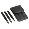 Tweezers Stainless Steel Case Eyebrow Tweezers Set of 3 Tweezers