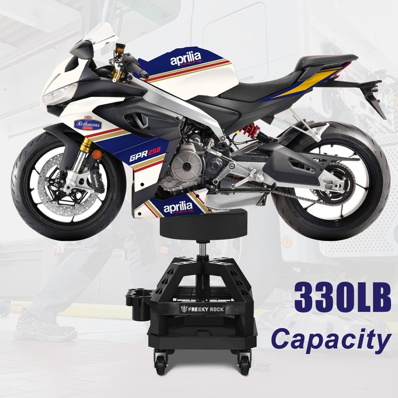 Rolling Shop Stool with Wheels, Heavy Duty Garage Work Mechanic