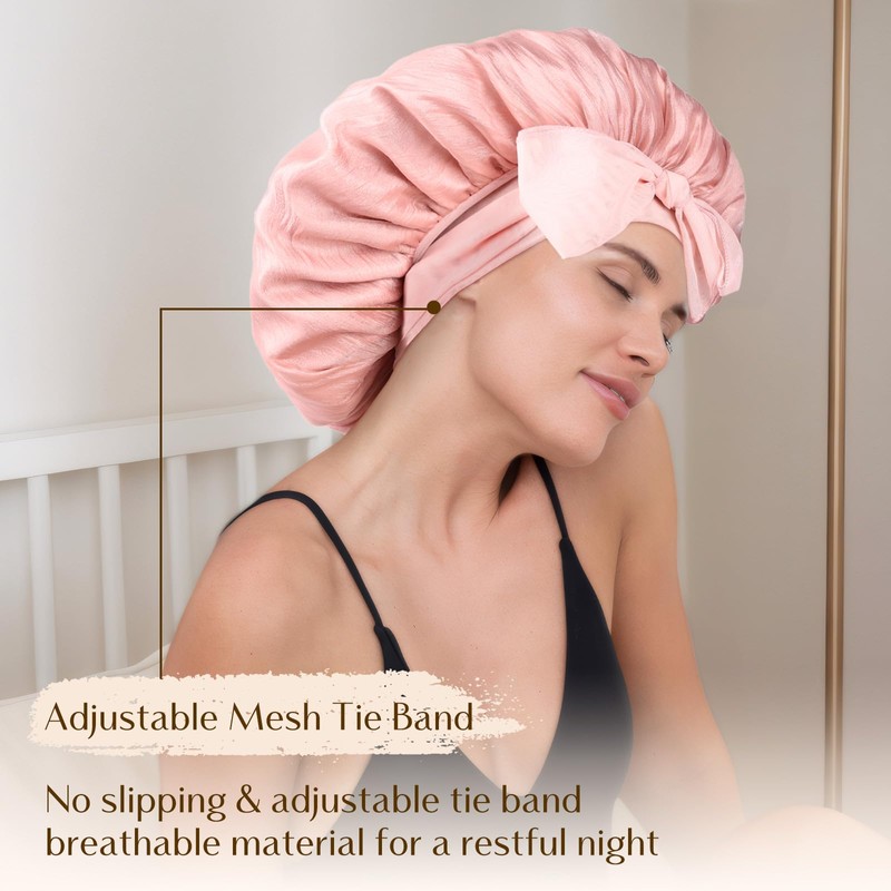 Yanibest Silk Bonnet for Sleeping Women, Satin Lined Hair Bonnet