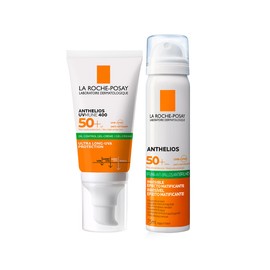 La Roche-Posay Rutina de Protección Solar para piel Grasa Kit La Roche Posay Protector Solar Anthelios UVMUNE 400 Oil Control Gel Crema Matificante,  