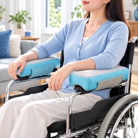 2 Pcs Wheelchair Armrest Cushions for Everyday Comfort – Soft Padded Arm Supports with Adjustable Straps for Wheelchairs