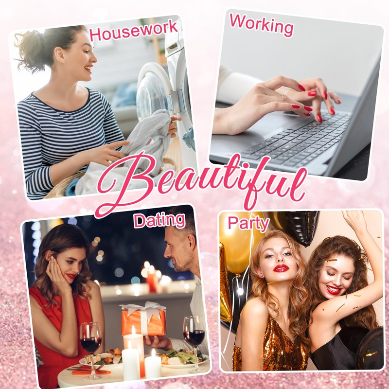 3D Bowknot Square False Toenail Short French Press on Toenails