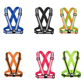 ETOPARS Blue Reflective Adjustable Safety Security High Visibility Vest Gear Stripe Jacket Bright Sport Waistcoat Belt Body Running Wear