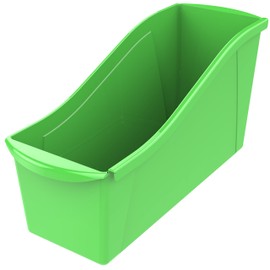 Storex Large Book Bin, 14.3 x 5.3 x 7 Inches, Green, Case of 6 (71118U06C)
