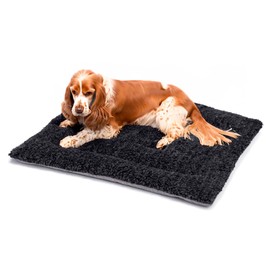 British Wool Dog Bed for Dogs - Machine Washable Quilted Cage Pad with Tweed Base, Luxurious Small Dog Bed (76x50cm) - Made in England