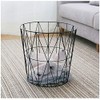 HOMION Modern Round Wire Metal Storage Basket Side Table Bedroom