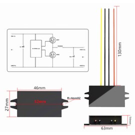 NOYITO DC to DC 6V 2A 3A Converter Buck Module 12V 16V 6V-22V Buck to 6V 3A Max Power Converter IP67 Waterproof with Overcurrent Overheat Short-Circuit Undervoltage Protection (6V 3A, Black)