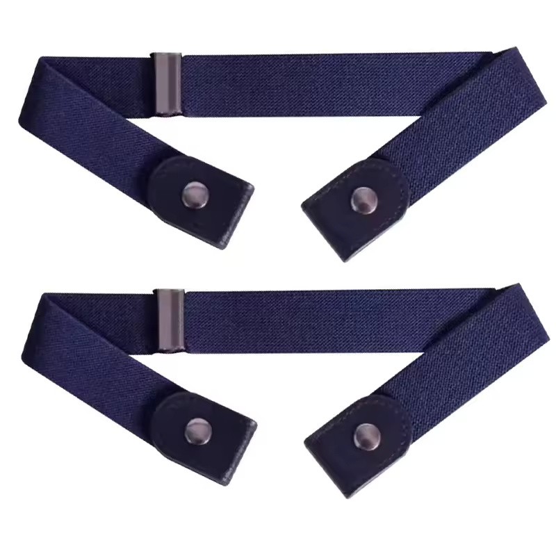 2-Pack No-Buckle Elastic Belts for Men & Women, Adjustable 1.38-Inch
