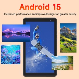 BYANDBY Tablet 7 inch Android 15.0 Tablet, 6GB+32GB ROM （1TB Expand）, Quad-Core, WiFi, GMS, Dual Camera, Educational, Games （Black）