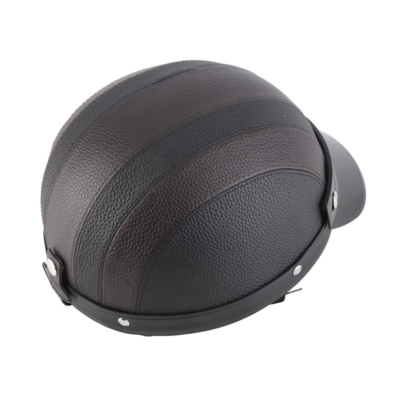 Half Helmet Breathable Sun Blocking Retro Safe PU Leather Motorcycle
