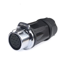 CNLINKO LP-20 12 PIN Waterproof Connector, IP68 Circular Connector, Quick Plugging Aviation Connector, PBT Plastic Shell Solder Connector, Marine Industry Connector Male Plug Inline Plug-In (12 PIN)