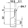 Oval Wardrobe Rail END Supports Rail Brackets 3 Hole 15mm