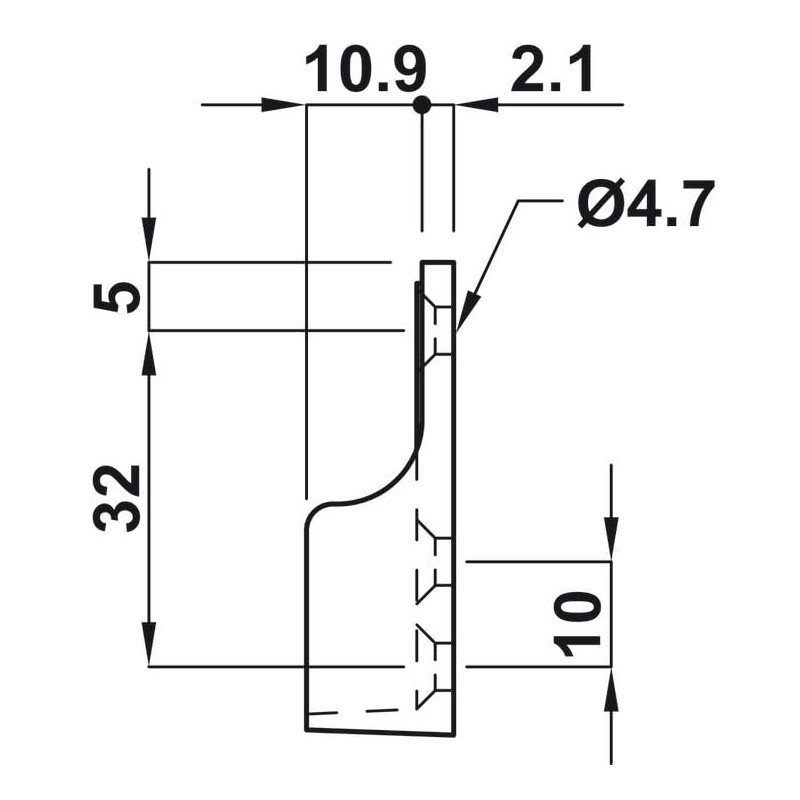 Oval Wardrobe Rail END Supports Rail Brackets 3 Hole 15mm