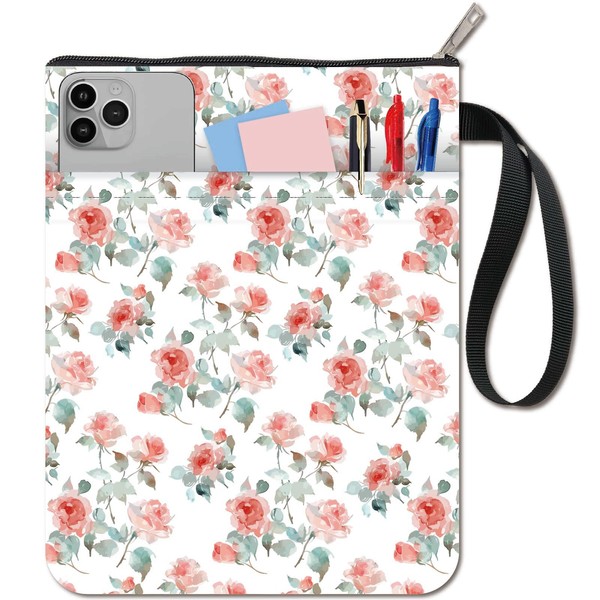 craspire Book Cover with Floral Pattern Book Cover with Zip