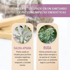 COPALOSANTO Pack of 7 Bundles of Sage and Ruda, Energetic and Spiritual Cleansing, Traditional American Incense, Natural Incense Sticks for Home, Meditation and Ritual