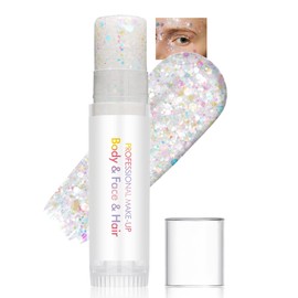 Body Glitter Stick, Waterproof Long Lasting Sparkling Face Shimmer Makeup, Singer Concerts Disco Music Festival Rave Accessories, Holographic Chunky Sequins Mermaid Hair Stick,Gifts for Women girls-03