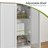 Smart FENDEE 66" Tall White Bookcase with Storage Cabinet, Wooden