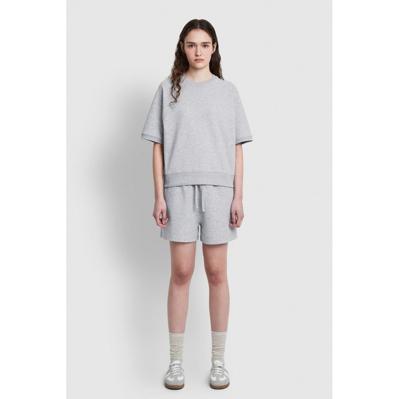 JAJU [JAJU] Women's Sweat Half Pants_Melange Grey