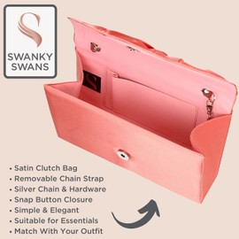 SwankySwans Women's Chantel Clutch Bag, Coral, One Size