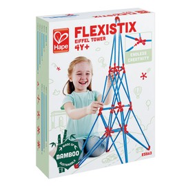 Hape Bamboo Eiffel Tower Kit de construcción Seguro y Divertido bambú y Conectores – Coloridos constructores para el Desarrollo de Habilidades motoras, Juguetes Stem, 62 Piezas, Multicolor (E5563)