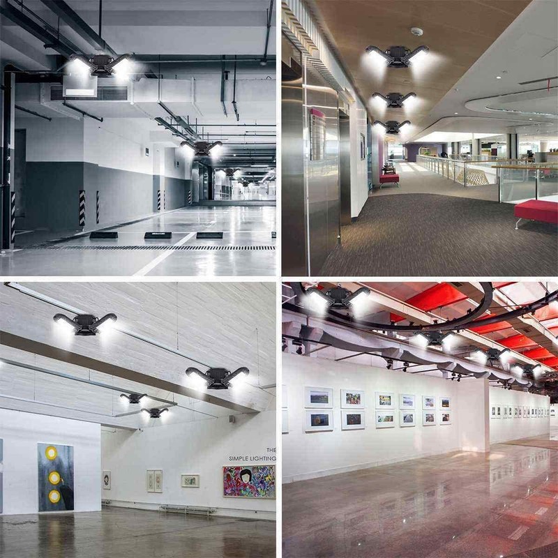 Deformable LED Garage Light - 6000 Lumen 4500K Daylight 60W,