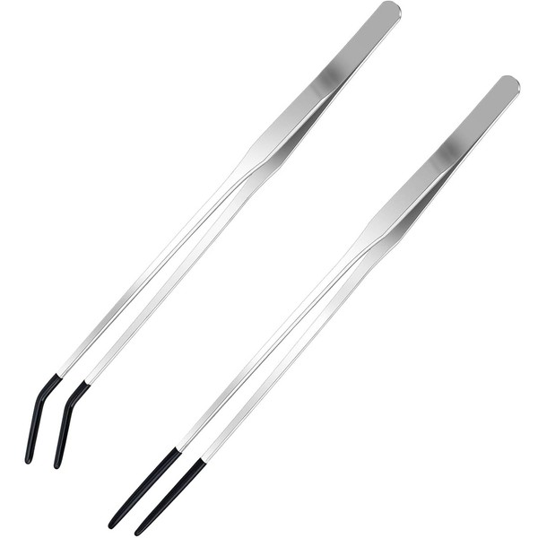 WADY Reptile Lizards Gecko Feeding Tongs, 2 Pcs Stainless Steel