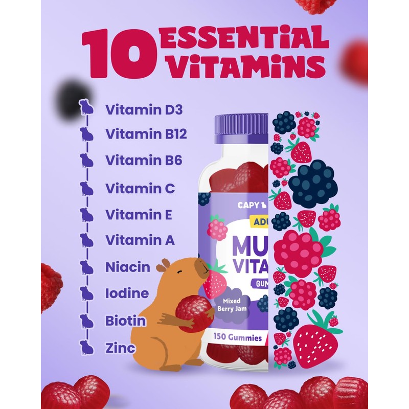 Multivitamin Gummies for Adults – 150 Gummies - 2.5 Month