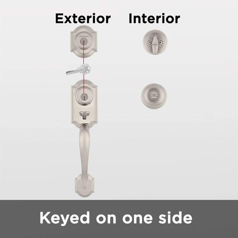 Kwikset Montara Front Door Lock Handle and Deadbolt Set, Entry