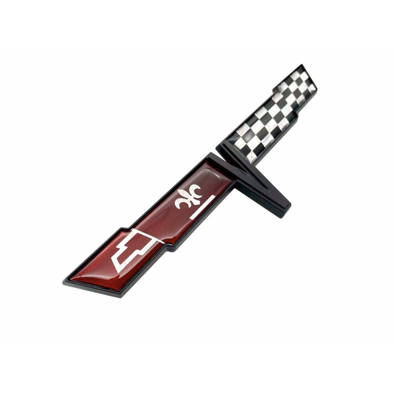 Pair Set 1980 Corvette C3 Front Nose Emblem and Rear