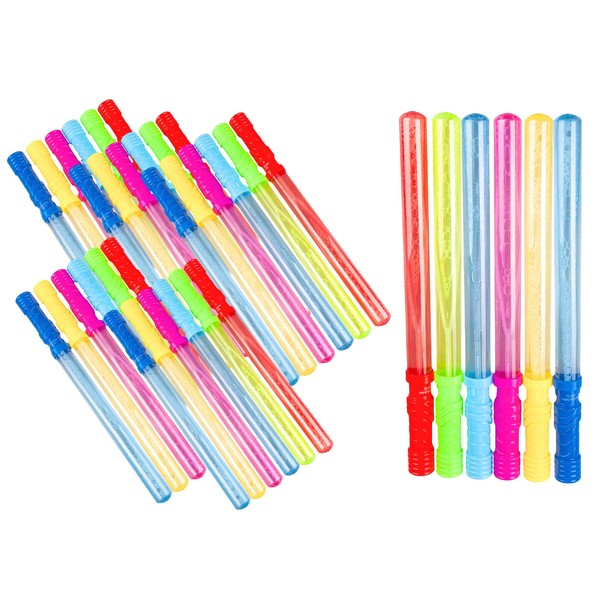 oojami 30 Pack Big Bubble Wands - 14 inches Assortment of Colors Ideal for Party Favors Birthday School Easter Graduation, Bubble Theme Party Value Pack