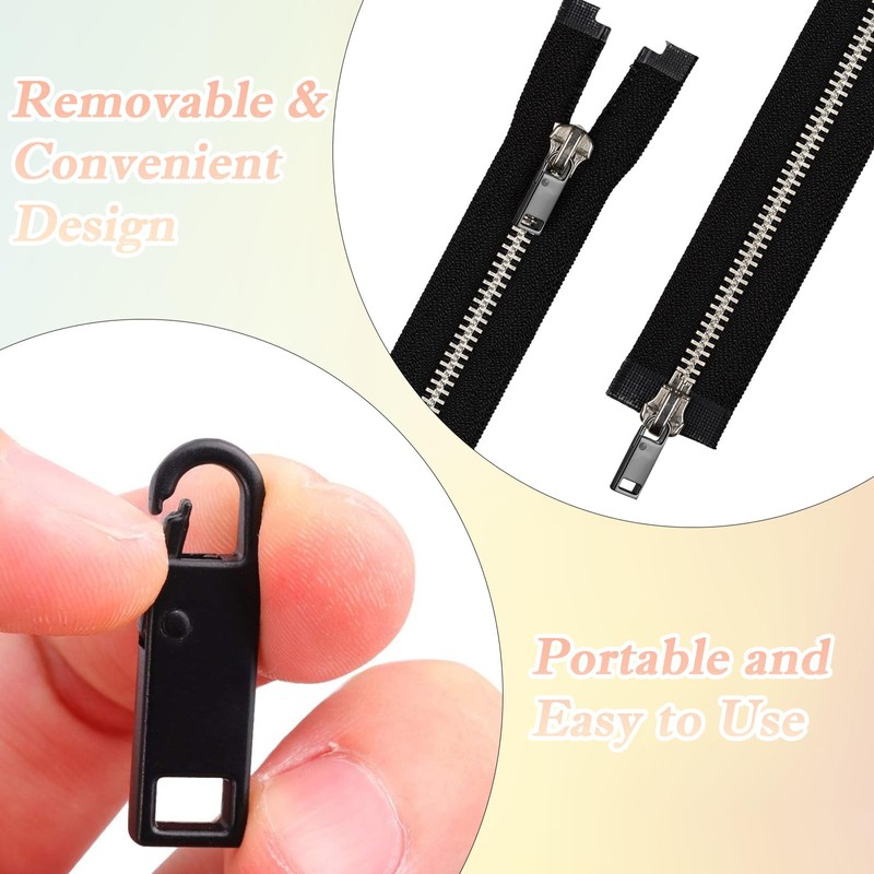 18 Pcs Replacement Zipper pulls, Spare Removable Metal Zip Repair