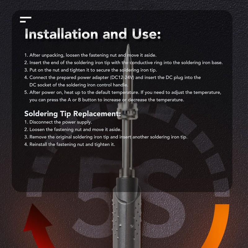 SH73 Smart Soldering Iron 100‑400 Degree Celsius Temp Adjustment Portable