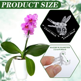 Wenqik 100 Pcs Orchid Clips Dragonfly Plant Clips for Plants Support, Portable Plastic Clear Garden Plant Support Clips Vine Clips for Orchid Climbing Plants