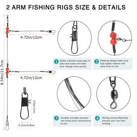 12pcs/lot Stainless Steel Fishing Wire Leaders Rigs with Swivels Snaps High Strength Fishing Leader Rigs Fishing Trace Lures Wire Leader Spinner Fishing Line Tackle