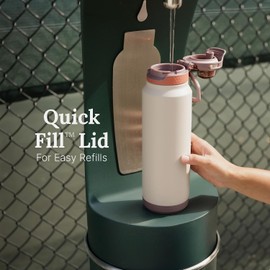ZULU Powerfill Pro - Botella de agua de acero inoxidable de 24 onzas con tapa de llenado rápido, metal aislado al aspiradora de triple pared, tapa de bloqueo a prueba de fugas, beber y chug,
