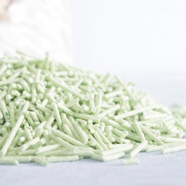 FOURPAW Tofu Cat Litter Green Tea 5.5 Lbs, Flushable Clumping Fast Drying, Ultra Absorbent, Low Tracking Cat Litter 2mm Pellets.