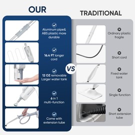 Seyola Steam Mop for Floor Cleaning, Steam Cleaner for Home with Handheld 6-in-1 Multi-function Attachments for Hardwood Floors, Clothes, Windows, Tiles Grout, Furniture, Carpet Cleaning