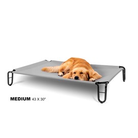 BestVida Elevated Dog Bed, 43 x 30 x 8 inches (Medium, Grey)