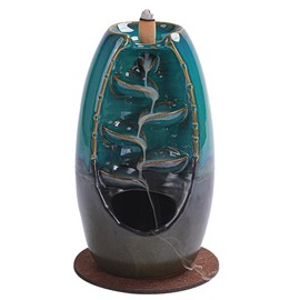 Ceramic Waterfall Backflow Waterfall Smoke Backflow Incense Burner Home Decor,Bedroom and Living Room Aromatherapy Decoration