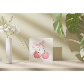 ULEGIE Pink Cherry Bows Decor, Dorm Room Essentials for Girls, Bow Room Decor, Girly Ribbon Bow for Girls Room Dorm College Apartment Bedroom Desk Shelf Tabletop Decoration 5 x 5 Inch