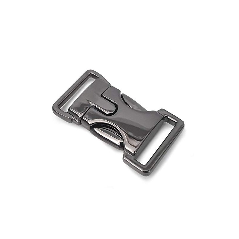 Ganzoo Metal Buckle Click Clasp with Spring Clasp, Titanium, Set