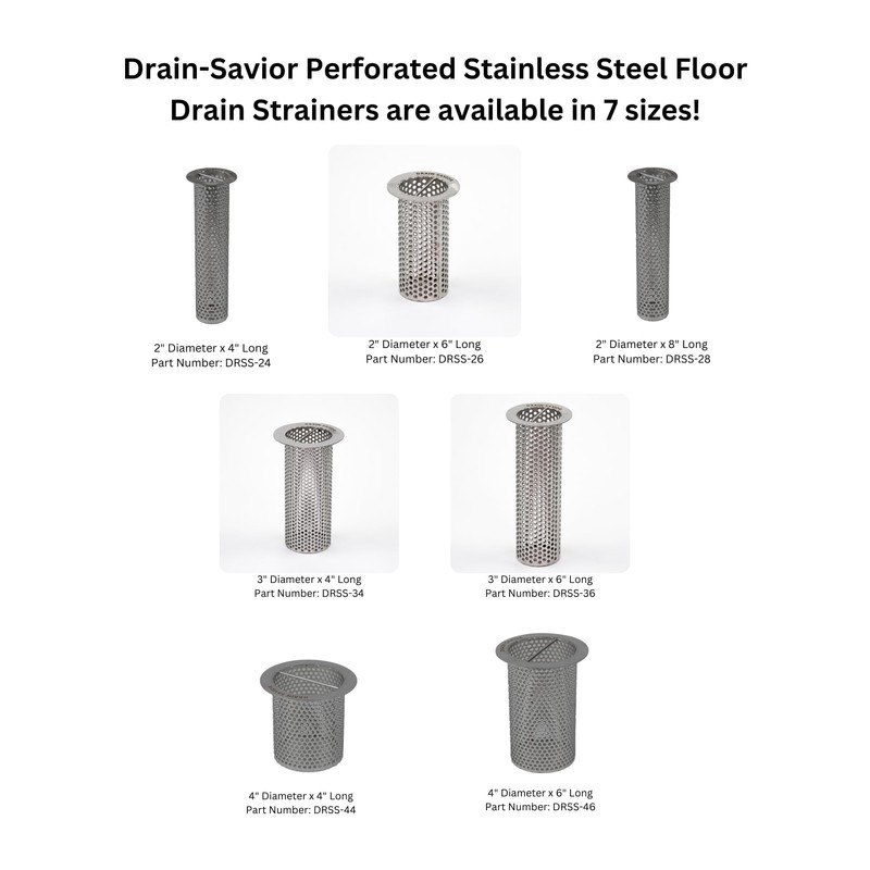 Drain Savior - 4" Commercial Floor Drain Strainer, 6" Tall,