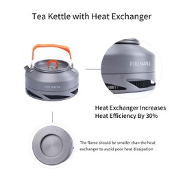 Fire-Maple XT1 Tea Kettle Camping Water Boiler for Coffee | Easy to Clean Hard Anodized Aluminum Cookware Set with Carrying Bag | Outdoor Hiking Picnic Tea Pot and Coffee Pot