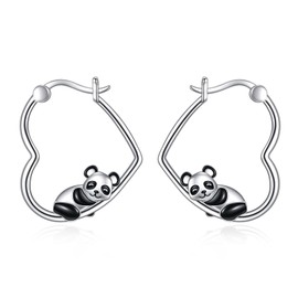 YFN Animal Earrings Sterling Silver Animal Heart Hoop Earrings Dangle Earrings Cute Jewellery Gifts for Women Girls, Sterling Silver, No Gemstone