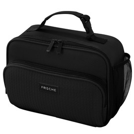 Veki Large Insulated Lunch Box, Leakproof Lunch Bag for Men, Stylish Wide Opening Lunch Boxes for Women, Tote Lunch Bags, Large Cooler Bag for Adults, Cooler Tote Bags for Office Work Picnic (Black)