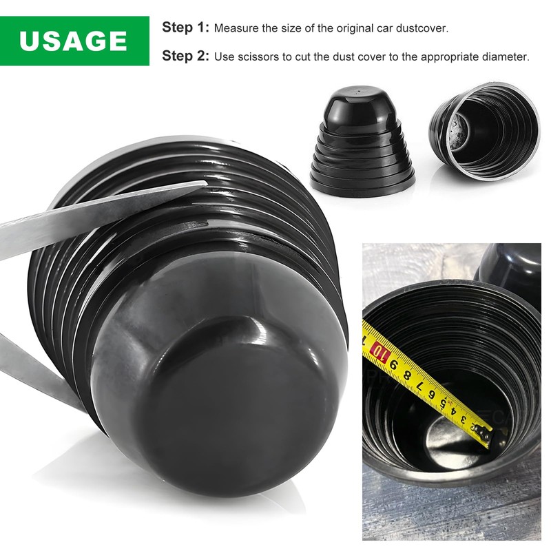 2 PCS Car Headlight Dust Covers, 100mm 4" Vehicle LED