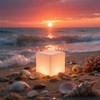 8-in Solar Cube Light Outdoor Waterproof, 16 Colors Illuminate Cube