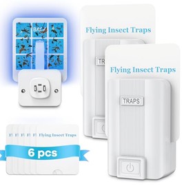 Indoor Fly Trap with UV Light - 2 Devices & 6 Sticky Refills