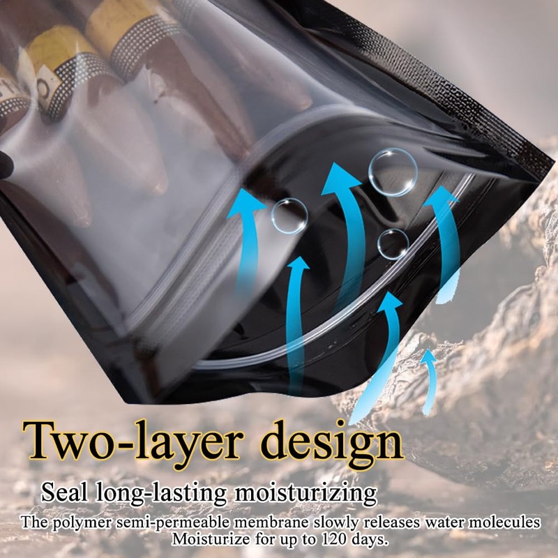 Premium 5-Pack Reusable Cigar Humidor Bags with Humidity Control |